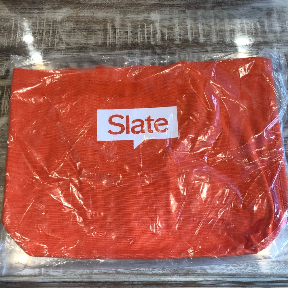 Slate Magazine Promo Orange Canvas Tote Bag - Bright & Durable Reusable Shopper - Picture 4 of 6